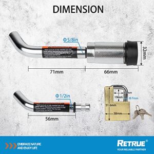 RETRUE Keyed Alike Trailer Lock Set Tow & Store Lock Kit, Come with Universal Coupler Lock (Yellow) & Dual Bent Pin Lock (Silver) & Brass Coupler Lock (Gold)