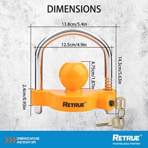 RETRUE Keyed Alike Trailer Lock Set Tow & Store Lock Kit, Come with Universal Coupler Lock (Yellow) & Dual Bent Pin Lock (Silver) & Brass Coupler Lock (Gold)