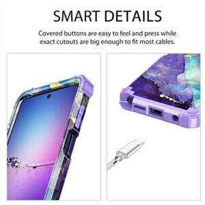 Rancase Compatible with Moto G Stylus 2022 5G/4G Case,Three Layer Heavy Duty Shockproof Protection Hard Plastic Bumper +Soft Silicone Rubber Protective Case for Motorola G Stylus 2022,Purple