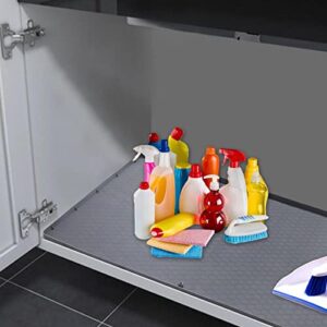 Under Sink Mat for Kitchen Waterproof, 34" x 22" Silicone Under Sink Liner Cabinet Mat Cabinet Protector, Sink Mats for Kitchen, Bathroom and Laundry Room