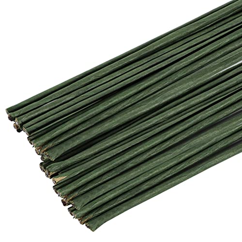 60 Pack Floral Stems Wire for Paper Flower 2 Gauge Flower Stems for Crochet Projects 16 Inch Artificial Green Crafts Wire Wreath Making Supplies for Flower DIY