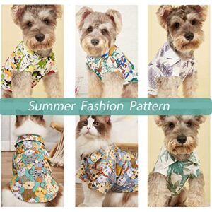 2 Pieces Hawaiian Dog Shirt Hawaiian Shirts for Dogs Breathable Soft Dog Clothes Cool Dog Polo Shirt Summer Thin Puppy Dog Vest Coconut Tree Pineapple Floral Quick Dry (GTX01-purple Green-m)