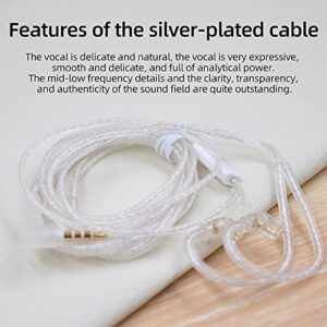 FAAEAL KZ ZSN Pro Earphone Upgraded Cable 0.75mm 2Pin High Purity Silver-Plated Replacement Headsets Wire for KZ ZSN EDX ZEX ZS10 PRO EDS DQ6S ZES DQ6 ZAS ASF ASX Zax Headphones (with Mic, C Pin)