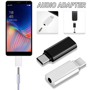 HiLeyJey USB Type C to 3.5mm Headphone Adapter Type C Adapter Port to 3.5MM Aux Audio Earphone Headphone Cable USB Typ C Aux Adapter (White)