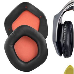 geekria quickfit protein leather replacement ear pads for asus strix 7.1, strix 2.0, strix pro, strix dsp headphones ear cushions, headset earpads, ear cups cover repair parts (black)