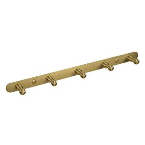 estrend key holder for wall bronze coat rack wall mount towel racks for bathroom stainless steel brushed gold coat rack with 5 hooks, 15" - for entryway, living room, hotel