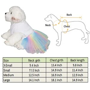 ANIAC Dog Vest Skirt Puppy Princess Dresses Cute Birthday Tutu Skirt Doggy Wedding Outfit Pet Clothing for Cats and Small Medium Dogs (Large, White)