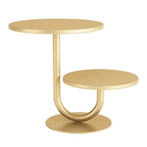 vivevol 2 tier gold cake stand, round cupcake stand for parties, 10/8 inch, metal