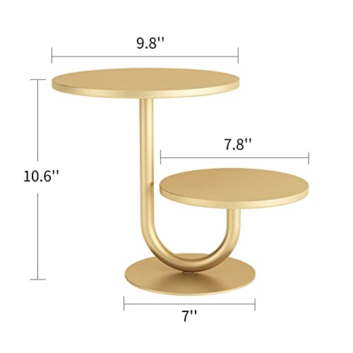 Vivevol 2 Tier Gold Cake Stand, Round Cupcake Stand for Parties, 10/8 Inch, Metal