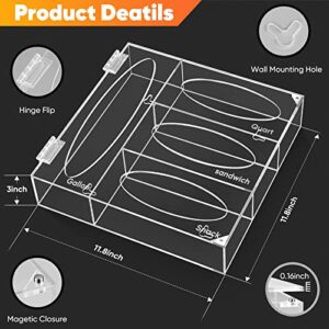 Vonhen Ziplock Bag Storage Organizer - Acrylic Kitchen Drawer Baggie Organizer Box for Gallon, Quart, Sandwich and Snack, Compatible with Ziploc, Solimo, Hefty, Glad Bags Variety Size