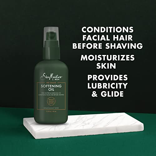 SheaMoisture Shaving Kit for Men - Softening Skin Oil, Invisible Line Up Gel, Shave Butter, Aftershave Cream w/Tea Tree Oil, Gifts for Men (4 Piece Set)