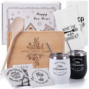 unnesalt housewarming gifts for new home - gift box newlywed couple, clients, friends unique house warming, wedding, realtor closing white, 11 piece set