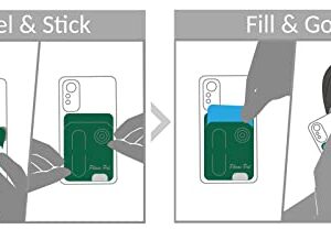 Phone Wallet Stick On Made of Imitation Leather with Stand and RFID Blocking Ideal Phone Card Holder for Credit Cards and ID Card Compatible with Most Smartphones (Green)