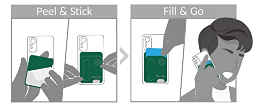 Phone Wallet Stick On Made of Imitation Leather with Stand and RFID Blocking Ideal Phone Card Holder for Credit Cards and ID Card Compatible with Most Smartphones (Green)