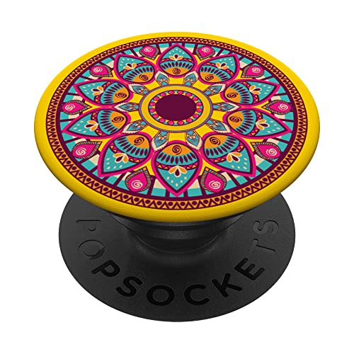 Vibrant Mandala for Peace Relaxation Meditation Aid Focus PopSockets Swappable PopGrip