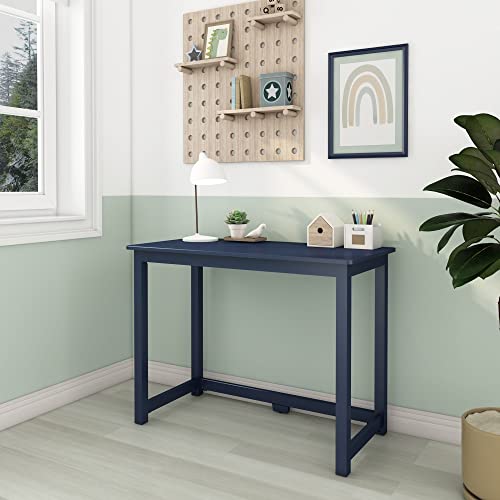 Max & Lily Solid Wood Desk, 40 Inches, Blue