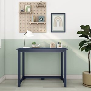 Max & Lily Solid Wood Desk, 40 Inches, Blue