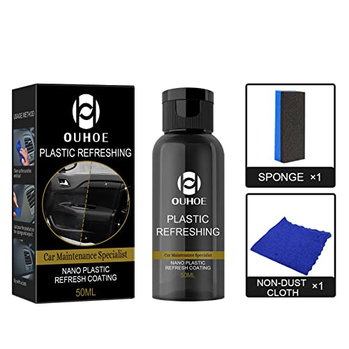 30/50ML Plastic Revitalizing Coating Agent,Nano Plastic Refreshing Coating, Plastic Parts Refurbish Agent for Car, Plastic Parts Retreading Agent Automotive Interior Cleaning Agent (50ml, 3sets)