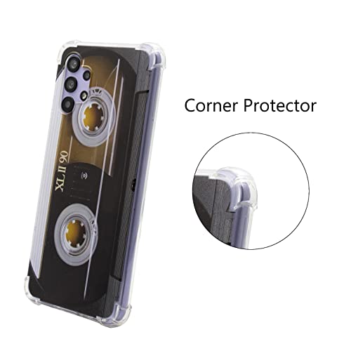 TNCYOLL Compatible with Samsung Galaxy A32 5g Cool Case,Cassette Tape Shockproof Music Cool Phone Case Bumper Protective Cover for Samsung Galaxy A32 5g