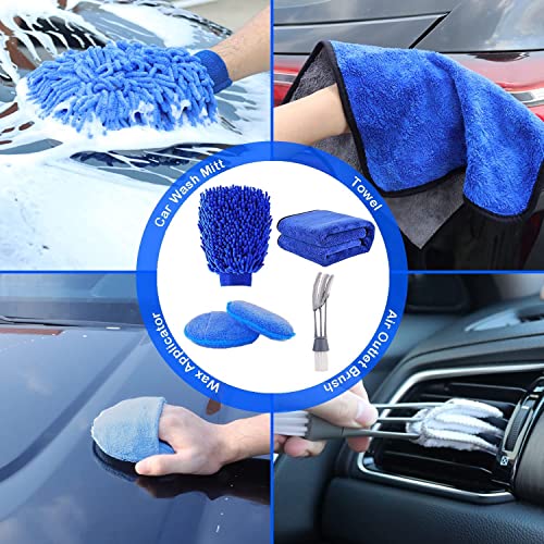 KUAILEREN 20Pcs Car Cleaning Tool Set, Car Detailing Kit, Car Interior Cleaning Kit, Car Detailing Brush Set, Car Detailing Kit with Cleaning Gel, Car Accessories for Interior,Exterior,Wheels