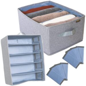 parcoso reinforced collapsible storage bins, 2 pcs - closet, dresser and drawer organizers for clothing - achieve a tidier wardrobe - ideal for large folded items and adult clothes