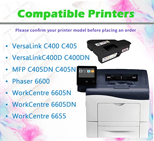 WorkPlus Compatible for Xerox C400 C405 Waste Toner Container 108R01124 Phaser 6600 WorkCentre 6605 6605N 6655 Waste Ink Box, Compatible for Dell C2660dn C2665dnf C3760dn Printer