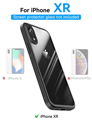 Quikbee iPhone XR Case, Non-Slip, Crystal Clear, Military Grade Drop Protection, Slim & Thin - 6.1 Inch (Black)