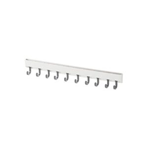 poeland kitchen rail utensil rack with 10 sliding hooks, wall mounted hanger hooks for bathroom kitchen bedroom