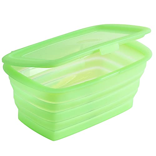 Cozihom Silicone Collapsible Refrigerator Food Storage Box with Lid, Food Storage Container, Space Saving, Microwave/Freezer/Dishwasher Safe