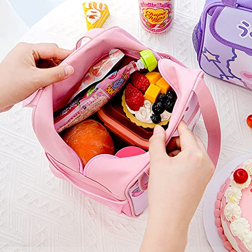 𝗞𝗮𝘄𝗮𝗶𝗶 𝗟𝘂𝗻𝗰𝗵 𝗕𝗮𝗴 for Girls Cute Lunch Box Bag Insulated Bag Reusable Tote Bag for Hot or Cold Work, Picnic, Travel