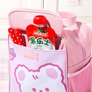 𝗞𝗮𝘄𝗮𝗶𝗶 𝗟𝘂𝗻𝗰𝗵 𝗕𝗮𝗴 for Girls Cute Lunch Box Bag Insulated Bag Reusable Tote Bag for Hot or Cold Work, Picnic, Travel