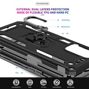 LeYi Oneplus Nord N200 5G Case - Military-Grade with Kickstand, 2-Pack Screen & Camera Protectors, Black