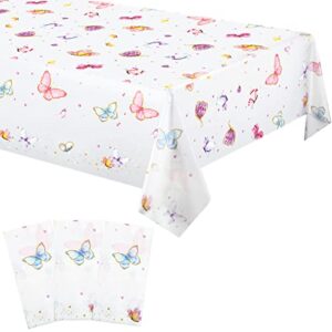 3 pcs butterfly tablecloth plastic table cloth butterfly decorations rectangle butterfly table cover butterfly party decorations for girls birthday wedding spring theme party supplies