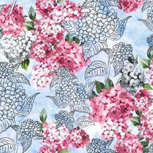 texco inc 100% combed quilting prints craft cotton apparel home/diy fabric, light blue pink red black 3 yards