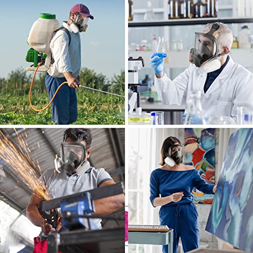 LZLLHX Full Face Respirator Mask Set- Gas Cover Organic Vapor Mask and Anti-fog,dust-proof Face Cover,Protection for for painting, Chemistry, Woodworking ，Machine Polishing, Welding, Paint spary