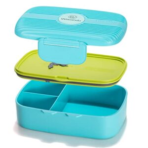 wagindd bento lunch box for kids, leak-proof 3-compartment snack containers, ideal portion sizes for ages 3 to 7