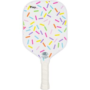 play paddles indoor/outdoor pickleball paddle - usa pickleball approved - carbon fiber and polymer honeycomb composite core - hyper-grip™ surface and graphite face - cushioned grip handle (sprinkles)