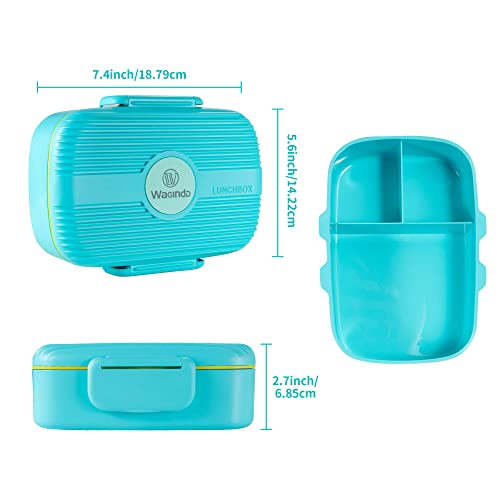 Wagindd Bento Lunch Box For Kids, Leak-Proof 3-Compartment Snack Containers, Ideal Portion Sizes For Ages 3 To 7