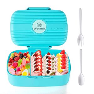 Wagindd Bento Lunch Box For Kids, Leak-Proof 3-Compartment Snack Containers, Ideal Portion Sizes For Ages 3 To 7