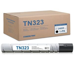 wedchun 1 pack compatible tn323 (a87m030) black-24k-yield toner cartridge replacement for konica minolta tn323 bizhub 227 287 367 printers