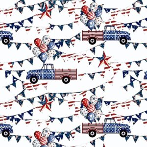 Texco Inc 100% Combed Quilting Prints Craft Cotton Apparel Home/DIY Fabric, Red White Blue Navy #172 1 Yard