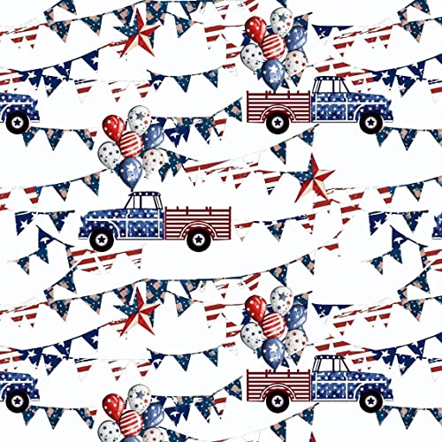 Texco Inc 100% Combed Quilting Prints Craft Cotton Apparel Home/DIY Fabric, Red White Blue Navy #172 1 Yard