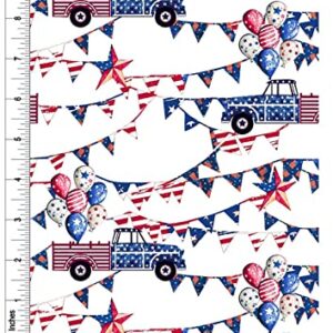 Texco Inc 100% Combed Quilting Prints Craft Cotton Apparel Home/DIY Fabric, Red White Blue Navy #172 1 Yard