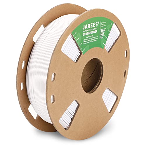 JAREES PLA Plus/Pro Matte Filament 1.75mm,Ultra High Toughness Matte PLA+ Roll 1kg Spool (2.2lbs),White PLA 3D Printer Filament Fit Most FDM Printer (White)