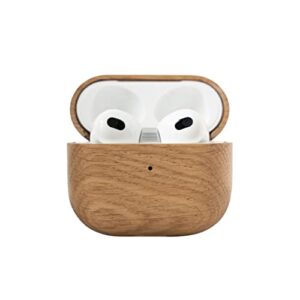 oakywood oak headphones protective case compatible with airpods 3 handmade from real wood and coated with natural oils fall protection compatible with qi/magsafe chargers