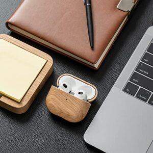 OAKYWOOD Oak Headphones Protective Case Compatible with AirPods 3 Handmade from Real Wood and Coated with Natural Oils Fall Protection Compatible with Qi/Magsafe Chargers