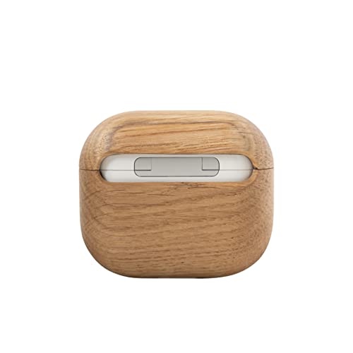 OAKYWOOD Oak Headphones Protective Case Compatible with AirPods 3 Handmade from Real Wood and Coated with Natural Oils Fall Protection Compatible with Qi/Magsafe Chargers