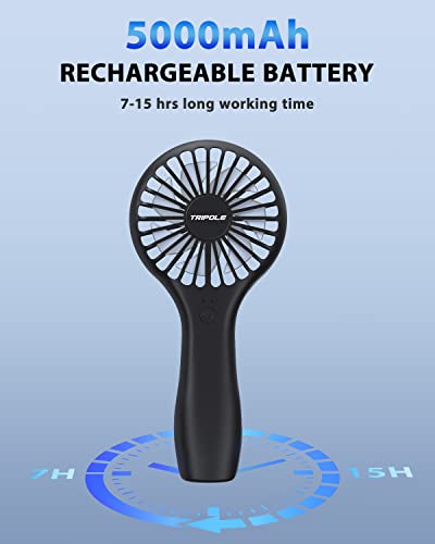 TriPole USB Powered Desk Fan and Lollipop Handheld Fan Bundle 3 Speeds Small Desk Fan 2 Speeds 5000mAh Battery Operated Portable Fan