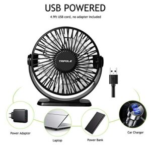 TriPole USB Powered Desk Fan and Lollipop Handheld Fan Bundle 3 Speeds Small Desk Fan 2 Speeds 5000mAh Battery Operated Portable Fan