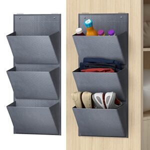 yocice wall mounted hanging organizer 2pack,shoes rack/can store 6pairs of plus-size sneakers,also stores boots.with sticky hanging mounts, shoes holder ,door shoe hangers (sm08-gray-2)